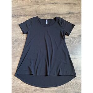 EUC Womens Lularoe Classic Tee Short Sleeve High Low Black T-shirt Size XXS